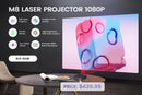 AAXA M8 Laser Smart Projector, 1080P Native, 1200 Lumens, USBC & Wireless Mirroring, Android onboard