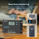 Controlador de carga solar con conexión a tierra negativa Renogy Wanderer de 10 amperios, 12 V/24 V, PWM