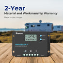 Controlador de carga solar con conexión a tierra negativa Renogy Wanderer de 10 amperios, 12 V/24 V, PWM