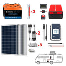 Acopower 100W poli
 200 Ah/1,5 kW
 (2x100 Ah) Litio 200 Ah P800 W