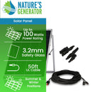 Nature's Generator Power Panel with 50 foot cable and MC4 Branch Connector