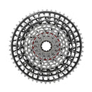 sram xs-1299 xx eagle sl t-type 12 speed: silver/black cassette 10-52t