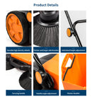 SM650 27.5" Manual Push Powered Floor Sweeper, Triple Brushes, Indoor and Outdoor