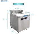 Mesa refrigeradora para preparación de sándwiches EQCHEN de 27 pulgadas