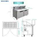 EQCHEN 60" W 2 Door Refrigerator Sandwich & Salad Prep Table Commercial Mega Top Refrigerator