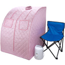 Durasage Health - Oversized Portable Steam Sauna for Weight Loss, Detox & Relaxation at Home, Chair Included - Pink