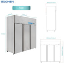 EQCHEN Combinación de refrigerador y congelador de 3 puertas y 72 pulgadas de ancho
