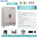 Congelador comercial de alcance, 2 puertas 49 pies cúbicos Acero inoxidable Congelador vertical de puerta sólida con ventilador de enfriamiento