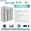 Commercial Reach In Fridge and Freezer Combo, EQCHEN 72" 3 Door Commercial Refrigerator and Freezer Combination