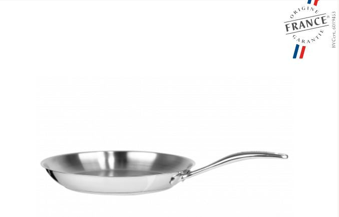 POELE 24 CM INOX POIGNEE FIXE
