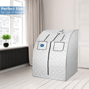 Durasage Health - Sauna de vapor portátil extragrande para bajar de peso, desintoxicarse y relajarse en casa. Incluye silla. Plateado.