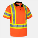 Polo de seguridad reflectante bicolor de alta visibilidad con espalda en X