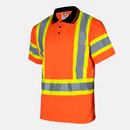 Polo de seguridad reflectante bicolor de alta visibilidad con espalda en X