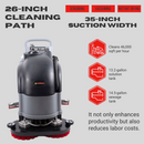 RT50DW 26" Dual Brushes Self-Propelled Floor Scrubber Dryer Machine