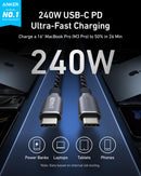 Cable USB-C a USB-C Anker Prime (240 W, trenzado con materiales reciclados)
