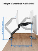 ErgoAV-Gas spring monitor mount for single monitor up to 35"