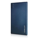 Batería externa OREI súper ultradelgada y elegante de aluminio cepillado para celulares - Tecnología Unicharge - Azul