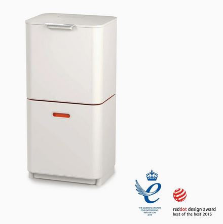 Poubelle de tri Totem Compact 60L / 2 bacs  + 1 bac déchets organiques 3L