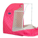 Durasage Health - Sauna de vapor personal portátil y ligera Durasage para relajarse en casa, temporizador de 60 minutos, generador de vapor de 800 vatios, silla incluida - Fucsia