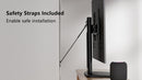 ErgoAV-Extra Large Tabletop TV stand with cord management and compartment for up to 86" TV
