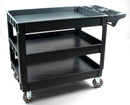 600 lbs Heavy Duty Plastic Rolling Utility Cart for Warehouse/Garage/Restaurants/Offices, HDPE Shelves, 5" Caster Wheels