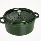 COCOTTE EN FONTE RONDE 28 CM verte