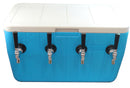 70' SS Coil Four Faucet Draft Beer Jockey Box - Stainless Steel Contact