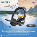 LIVEY 715BT Wireless Headset with Noise Cancelling