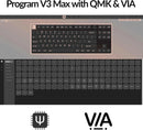 Keychron V3 Max Swappable RGB Backlight Red Switch Keyboard - Black - Knob Version