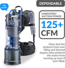 Aspiradora vertical de mochila ligera Prolux 2.0 sin bolsa con kit de cabezal eléctrico y 5 años de garantía 