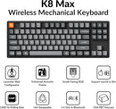 Keychron K8 Max Swappable RGB Backlight Aluminum Red Switch Keyboard - Black