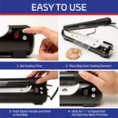 Selladora manual de impulso digital de 8” para bolsas