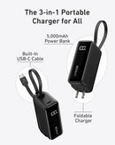 Anker Power Bank (30W, 5k,  Fusion, Built-In USB-C Cable)