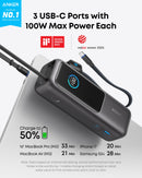 Anker Laptop Power Bank (25K, 165W, Built-In and Retractable Cables)