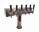 Torre en T con caja estilo americano con pedestal de 3", lista para glicol, contacto de acero inoxidable 304, 4-10 grifos