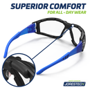 Gafas de seguridad antiempañamiento convertibles en gafas con sello de espuma extraíble, patillas y diadema