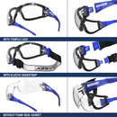 Gafas de seguridad antiempañamiento convertibles en gafas con sello de espuma extraíble, patillas y diadema