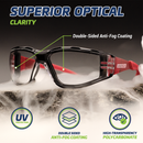 Gafas de seguridad antiempañamiento convertibles en gafas con sello de espuma extraíble, patillas y diadema