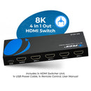 Conmutador HDMI 8K 4 entradas y 1 salida (BK-401S)