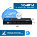 Conmutador HDMI 8K 4x1 con extracción de audio (BK-401A)