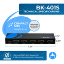 Conmutador HDMI 8K 4 entradas y 1 salida (BK-401S)