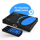 Conmutador HDMI multivisor cuádruple 4x1 sin interrupciones con salida HDMI Full HD 1080p (HD-401MR) 
