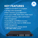 Matriz UHD 4x4 sin interrupciones de 18 Gbps (UHD-404VW) 