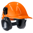 Casco de seguridad tipo cachucha con orejeras montables