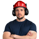 Casco de seguridad tipo cachucha con orejeras montables