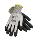 Cut-Resistant Safety Work Gloves with Sandy Nitrile Dipped Palms - Pack of 12