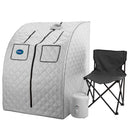 Durasage Health - Sauna de vapor portátil extragrande para bajar de peso, desintoxicarse y relajarse en casa. Incluye silla. Plateado.