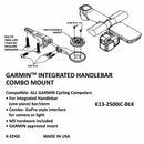 K-EDGE Integrated Handlebar System Combo Mount for Garmin