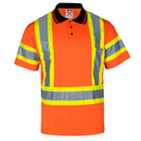 Polo de seguridad reflectante bicolor de alta visibilidad con espalda en X