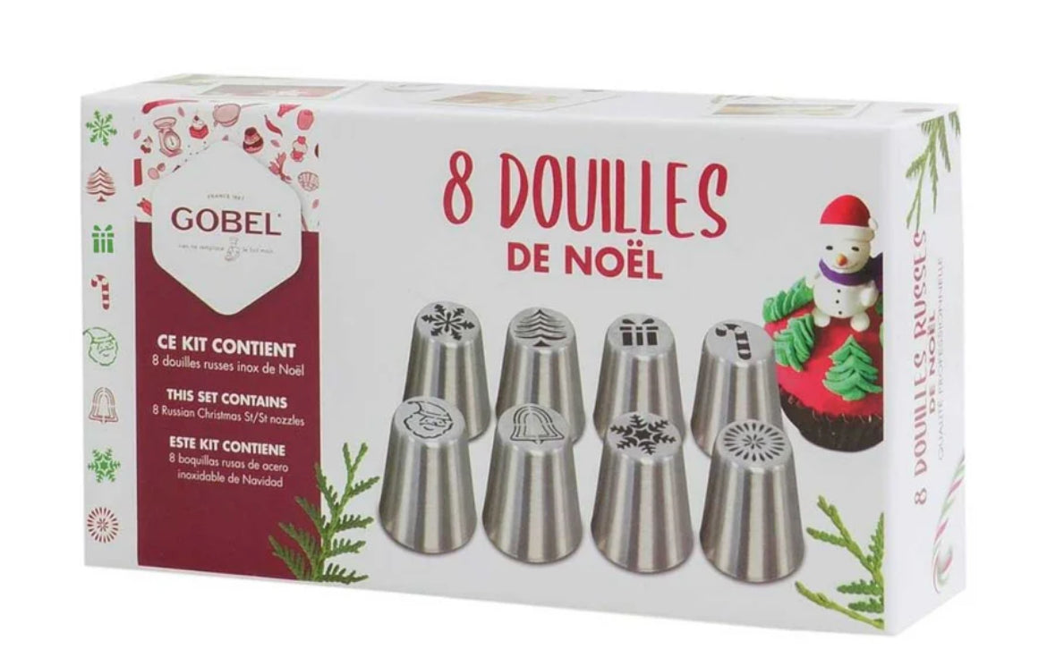 Coffret 8 douilles inox Noël